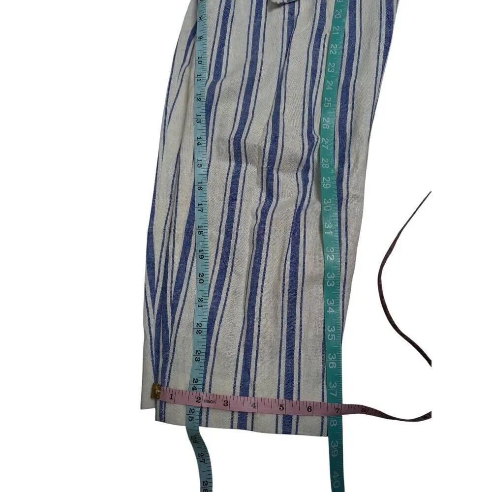 Boden St Ives paperbag striped linen blend trousers pants US 6 - Picture 6 of 11